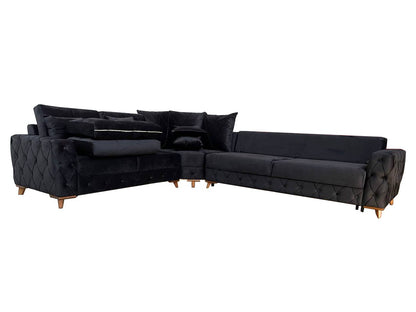 Lovely Corner Sofa- Velvet Corner Sofa Bed With Storage