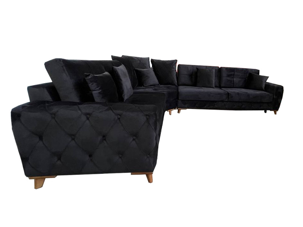 Lovely Corner Sofa- Velvet Corner Sofa Bed With Storage