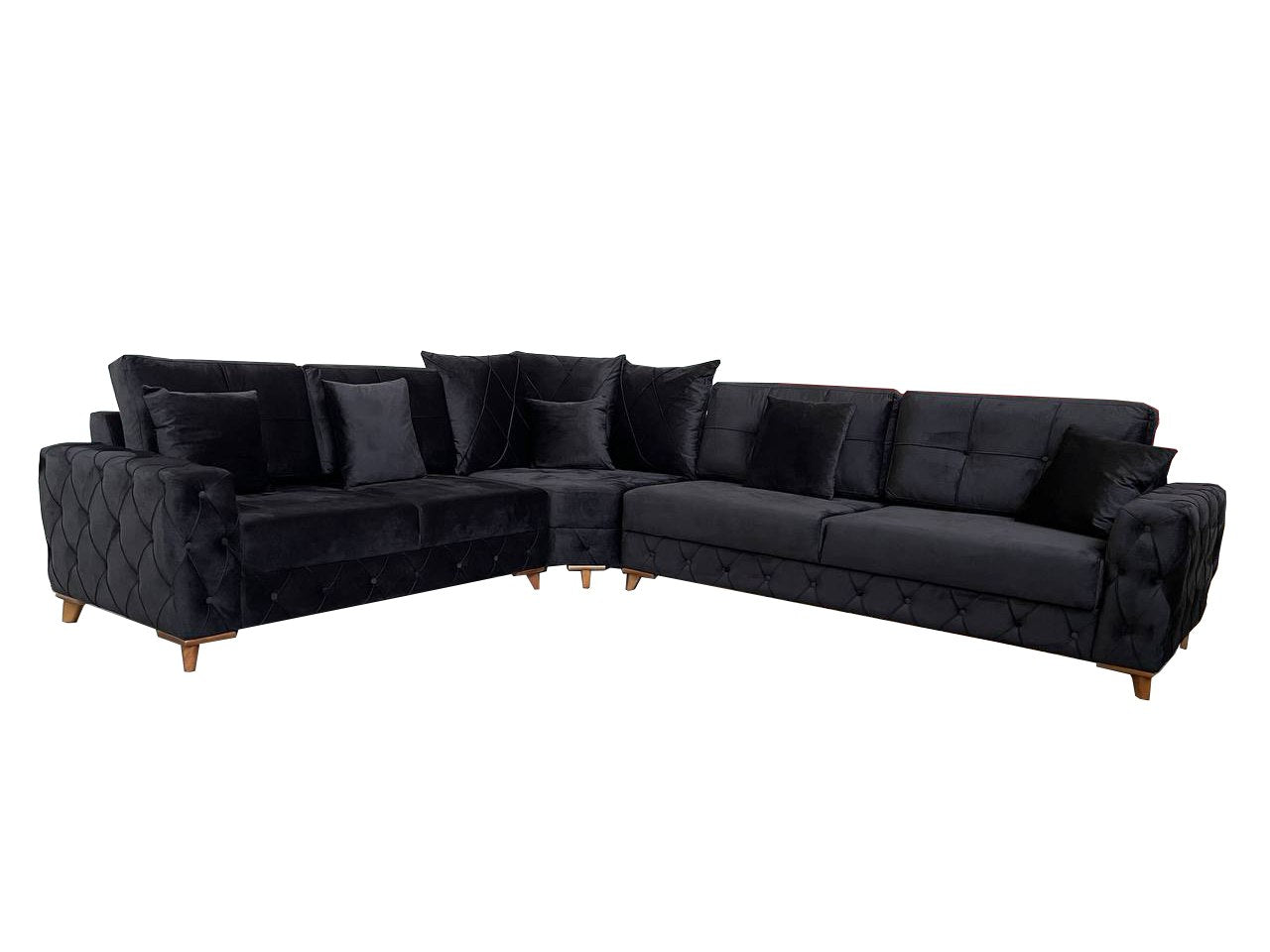 Lovely Corner Sofa- Velvet Corner Sofa Bed With Storage