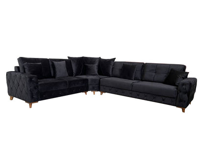 Lovely Corner Sofa- Velvet Corner Sofa Bed With Storage
