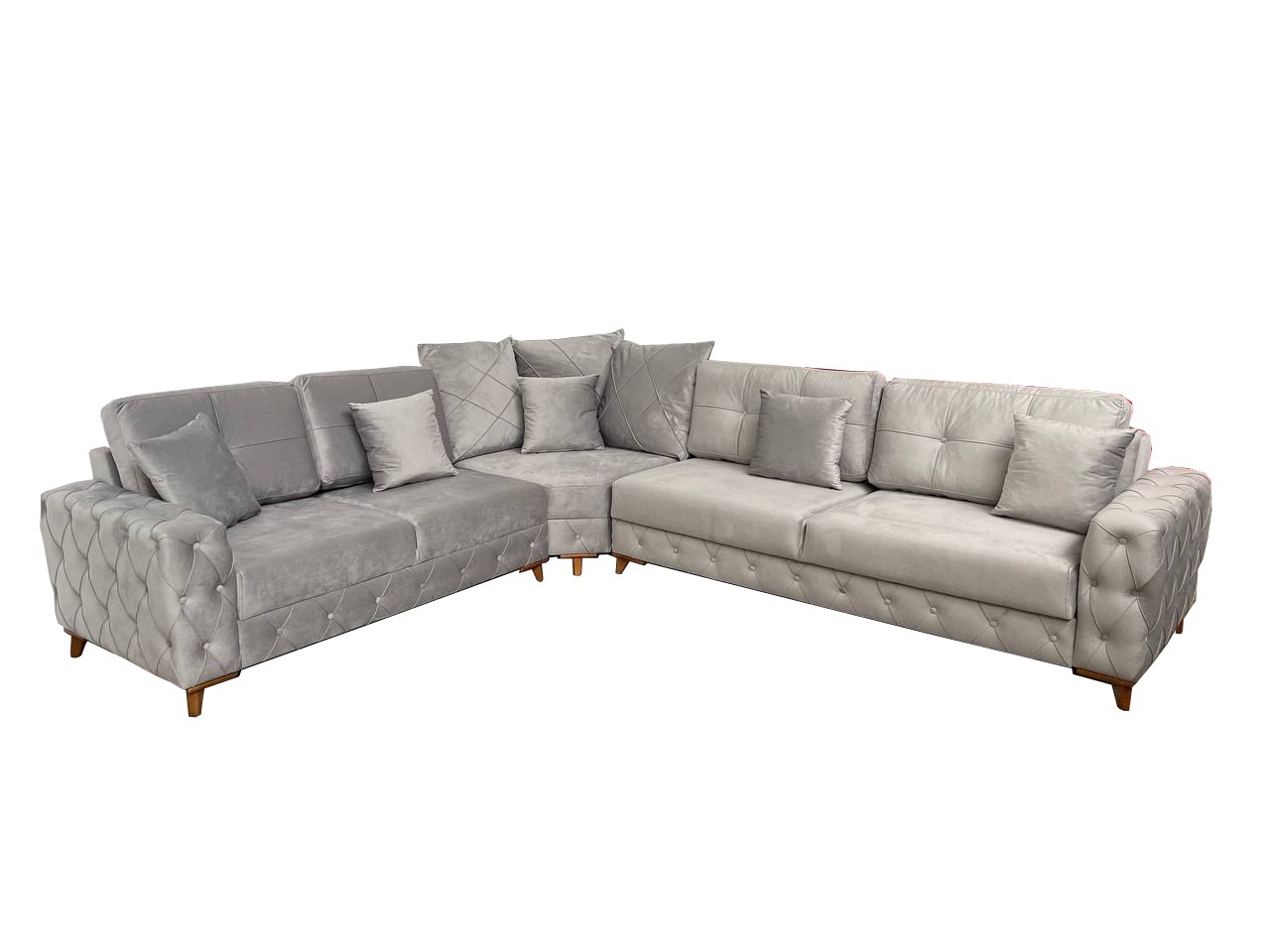 Lovely Corner Sofa- Velvet Corner Sofa Bed With Storage