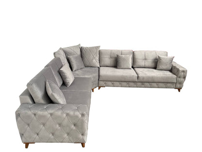 Lovely Corner Sofa- Velvet Corner Sofa Bed With Storage