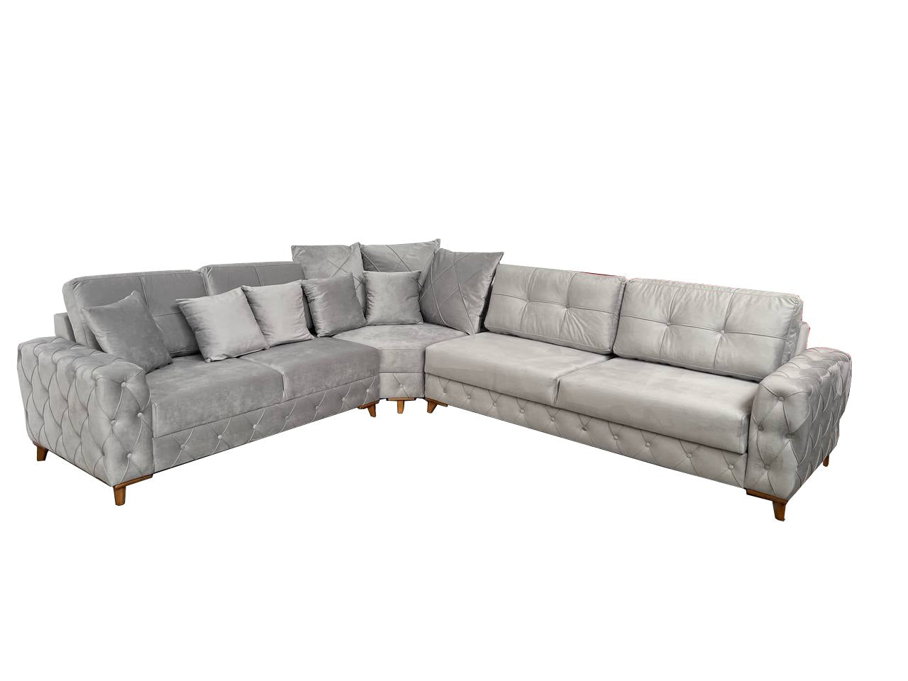 Lovely Corner Sofa- Velvet Corner Sofa Bed With Storage