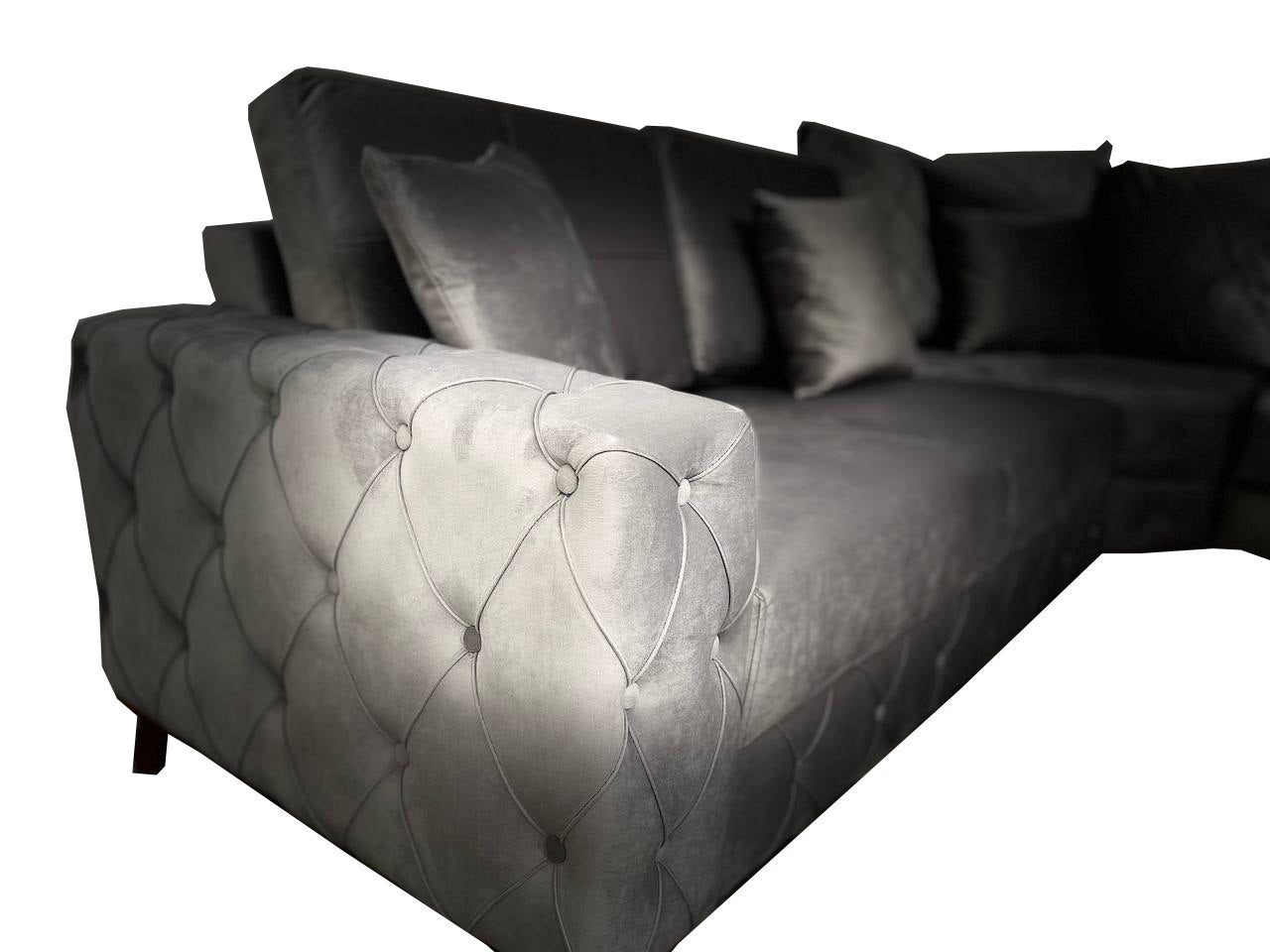 Lovely Corner Sofa- Velvet Corner Sofa Bed With Storage