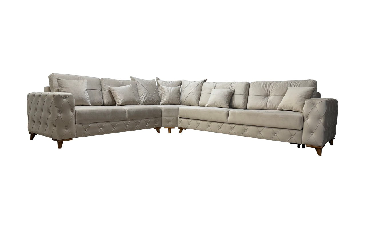 Lovely Corner Sofa- Velvet Corner Sofa Bed With Storage