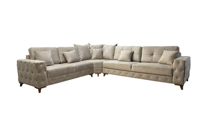 Lovely Corner Sofa- Velvet Corner Sofa Bed With Storage