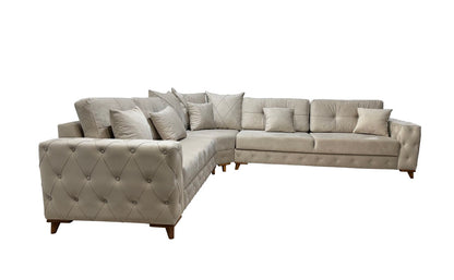 Lovely Corner Sofa- Velvet Corner Sofa Bed With Storage