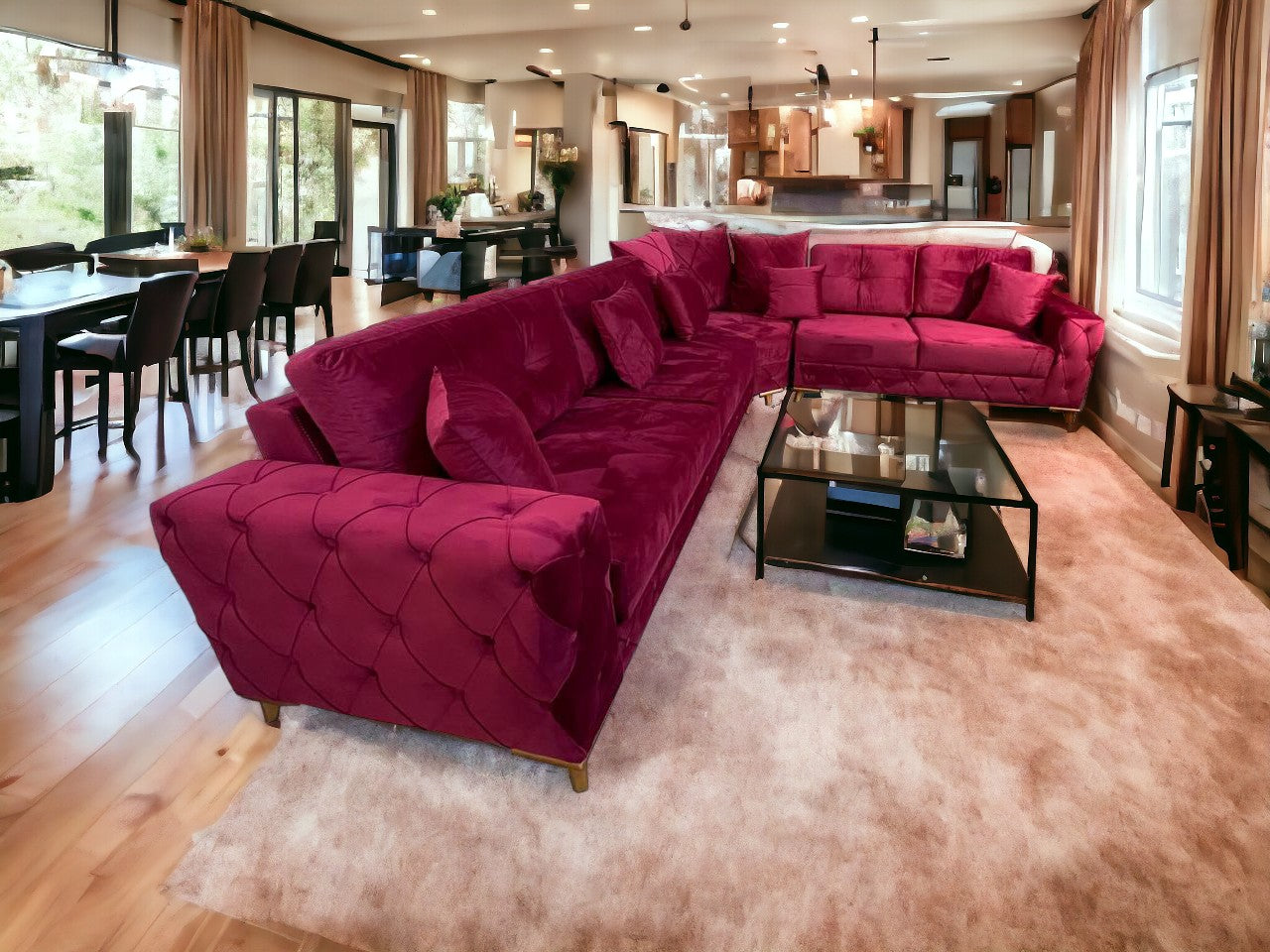 Lovely Corner Sofa- Velvet Corner Sofa Bed With Storage