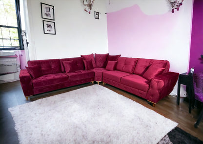 Lovely Corner Sofa- Velvet Corner Sofa Bed With Storage