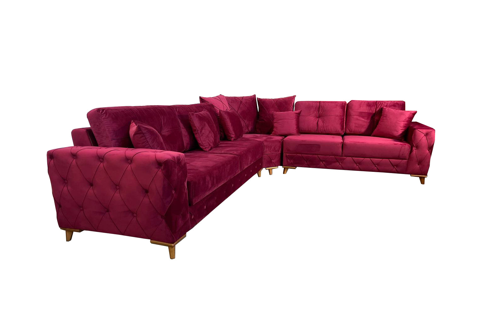 Lovely Corner Sofa- Velvet Corner Sofa Bed With Storage