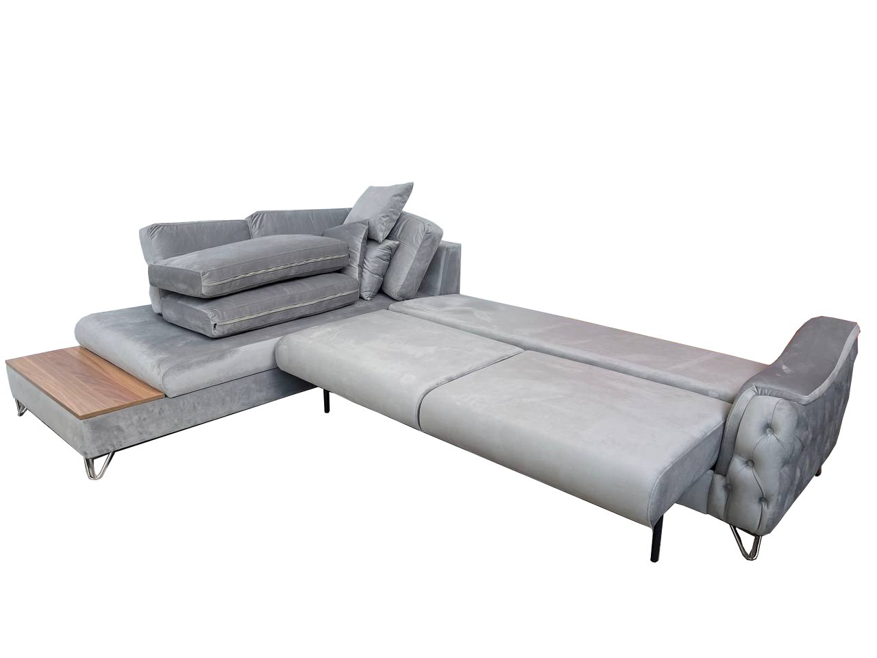 Victoria Corner Sofa Bed with Storage - Velvet