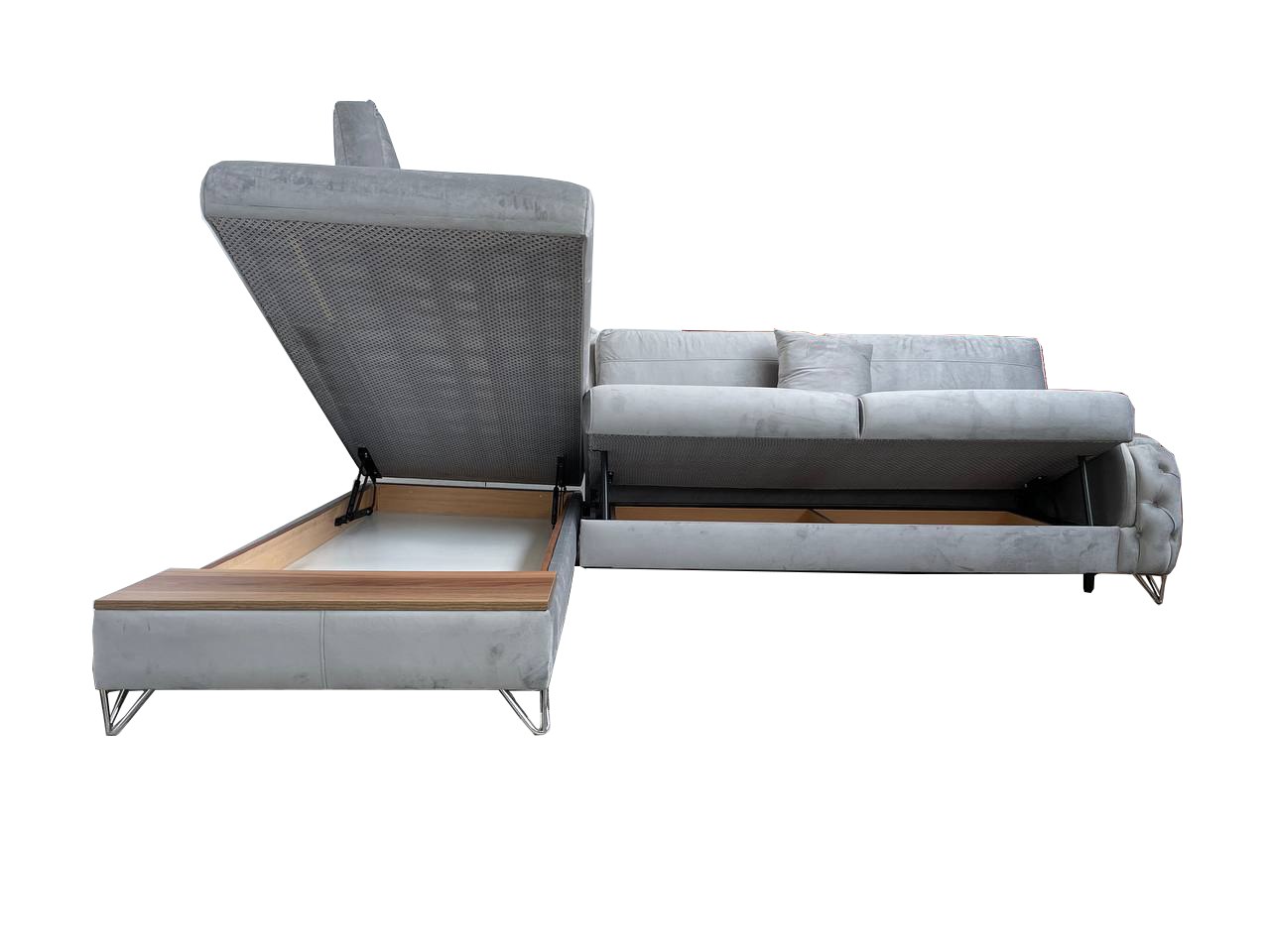 Victoria Corner Sofa Bed with Storage - Velvet