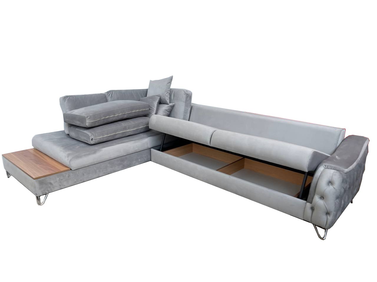 Victoria Corner Sofa Bed with Storage - Velvet