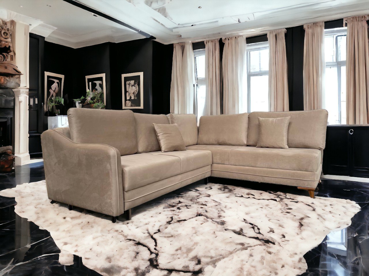Oxford Corner Sofa Bed with Storage