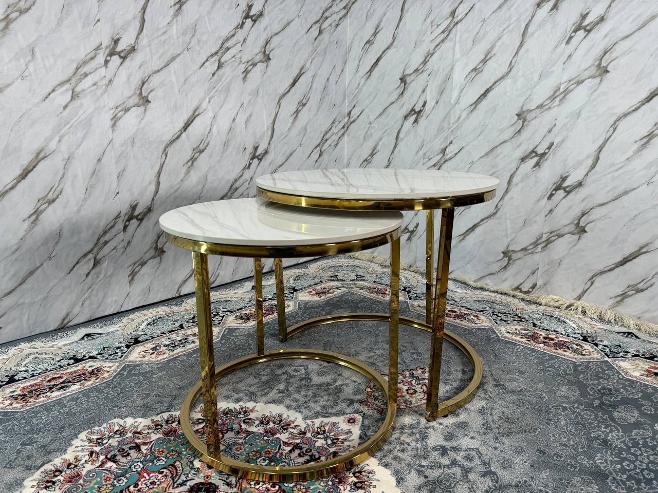 Halo Coffee Table Set-GOLD CERAMIC