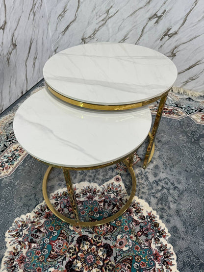 Halo Coffee Table Set-GOLD CERAMIC