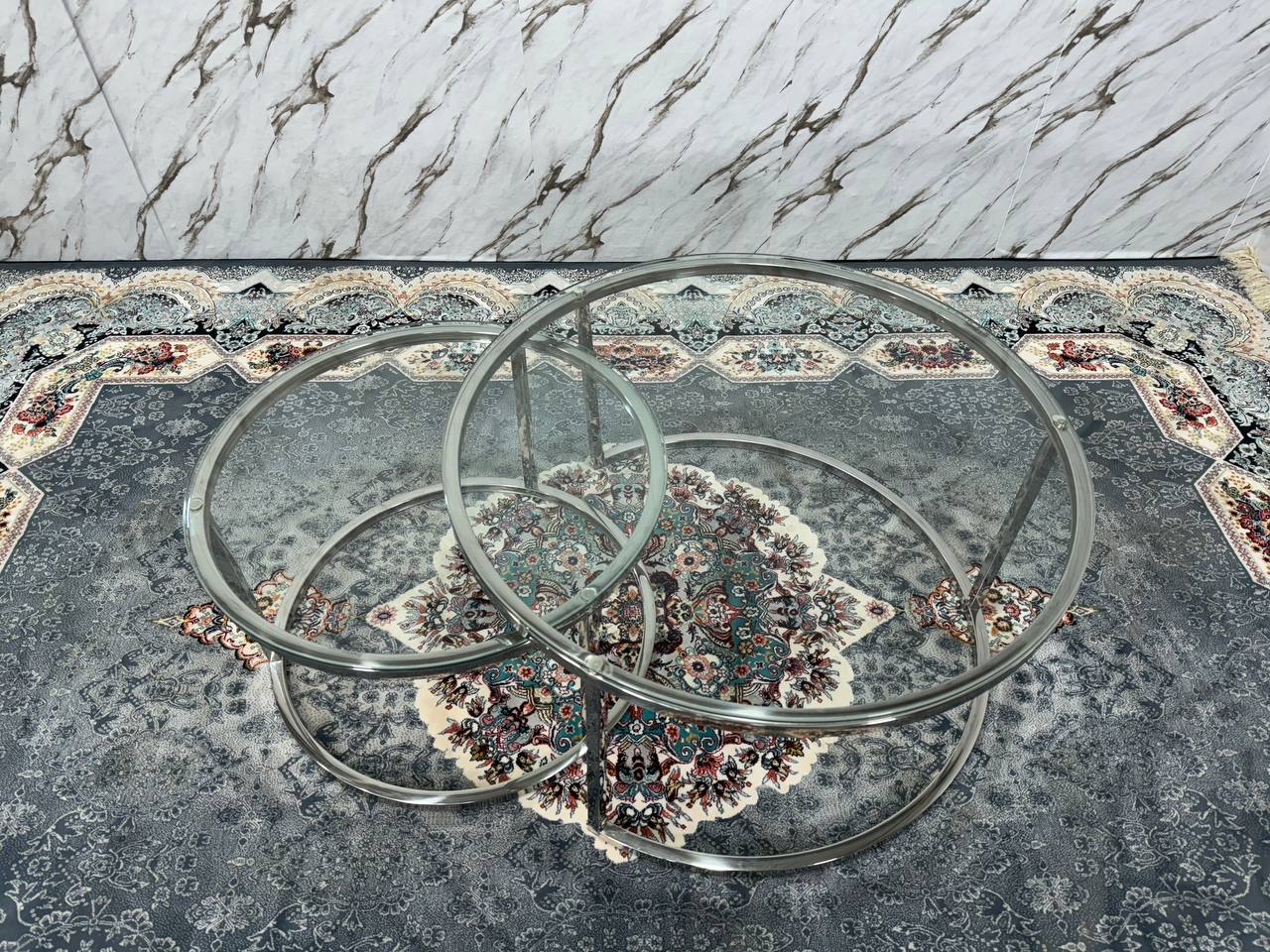 NOVA COFFE TABLE-SILVER GLASS