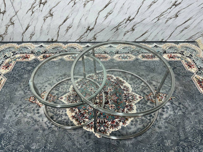 NOVA COFFE TABLE-SILVER GLASS