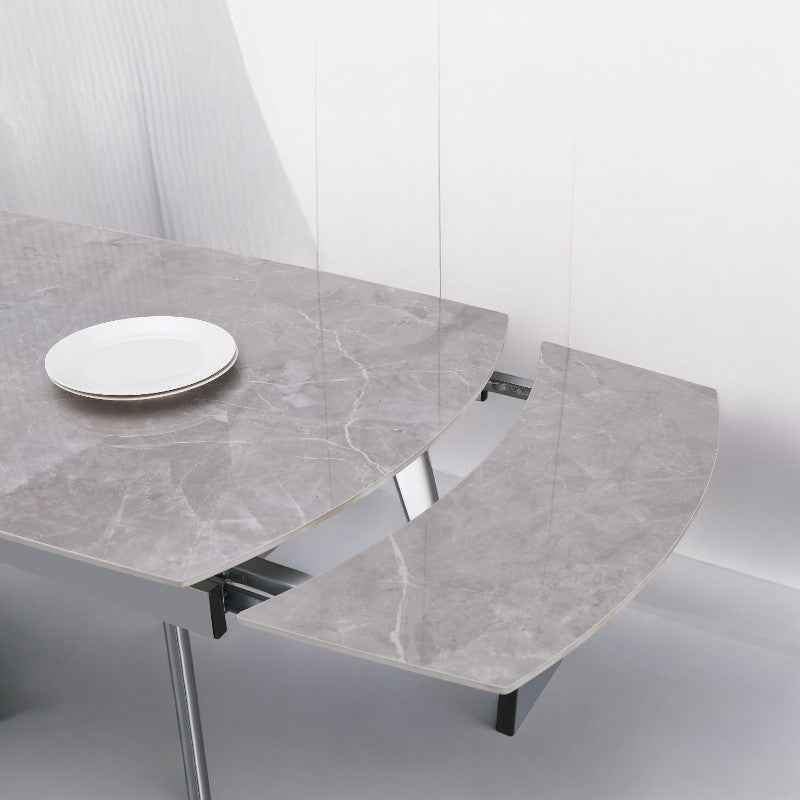 Enhance your dining experience with the Q&amp;P Furniture Grey Queen Dining Set. Spacious, stylish, and durable, this set is perfect for family dining and entertaining guests.