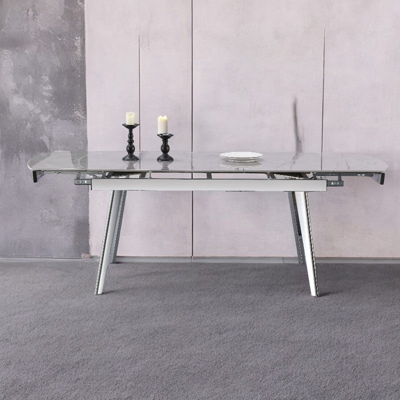 Enhance your dining experience with the Q&amp;P Furniture Grey Queen Dining Set. Spacious, stylish, and durable, this set is perfect for family dining and entertaining guests.