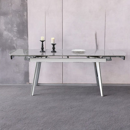 Enhance your dining experience with the Q&amp;P Furniture Grey Queen Dining Set. Spacious, stylish, and durable, this set is perfect for family dining and entertaining guests.