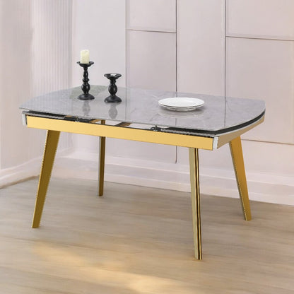 Enhance your dining experience with the Q&amp;P Furniture Grey Queen Dining Set. Spacious, stylish, and durable, this set is perfect for family dining and entertaining guests.