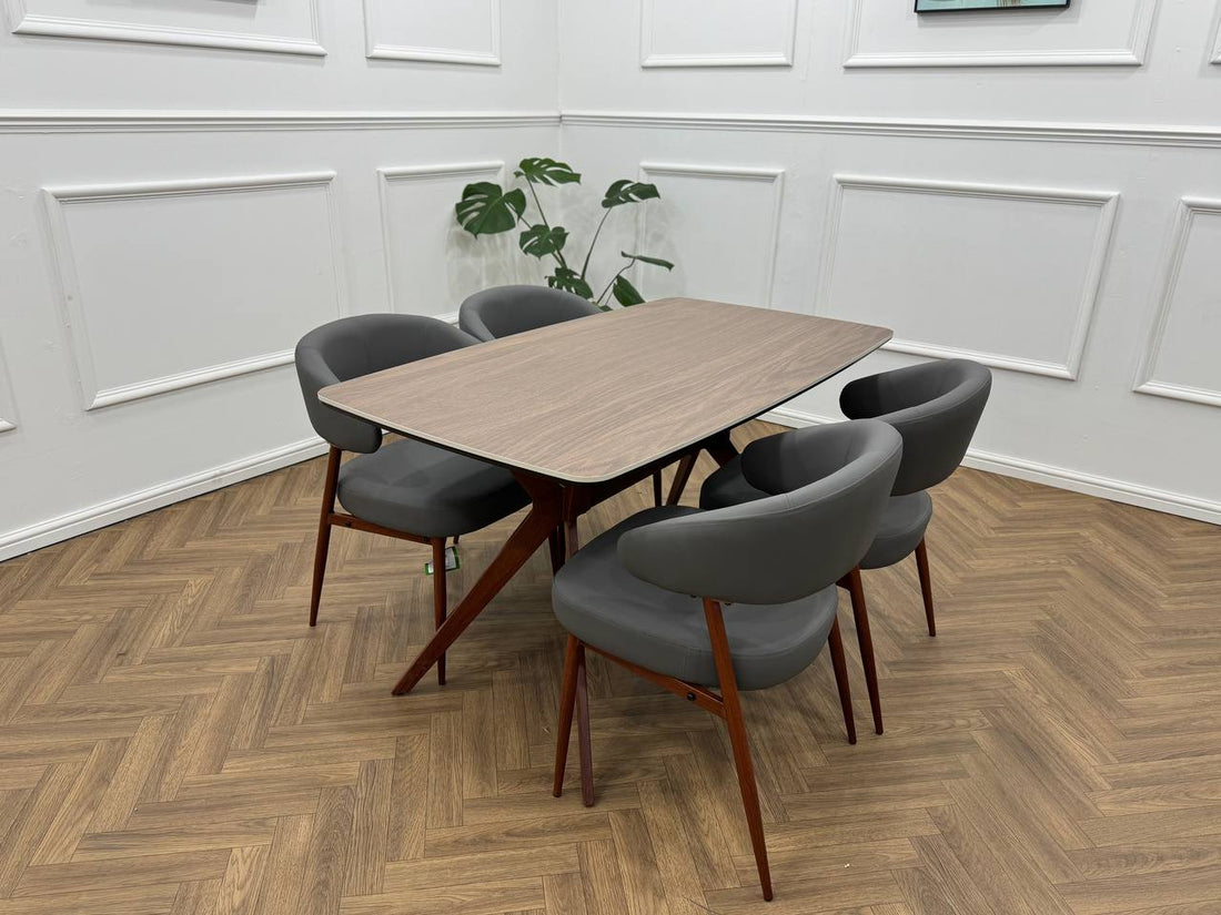 Zeno Dining Set-Dark Grey