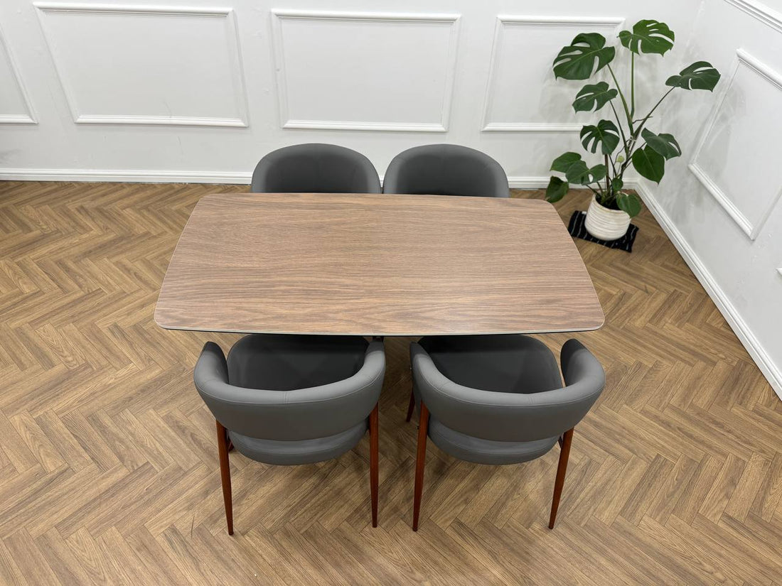 Zeno Dining Set-Dark Grey