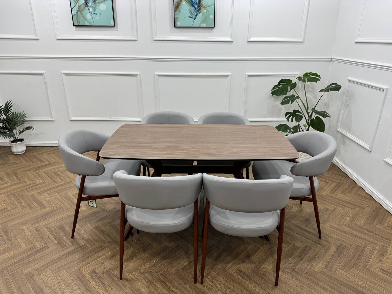 Zeno Dining Set-Light Grey
