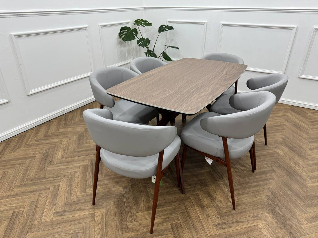 Zeno Dining Set-Light Grey