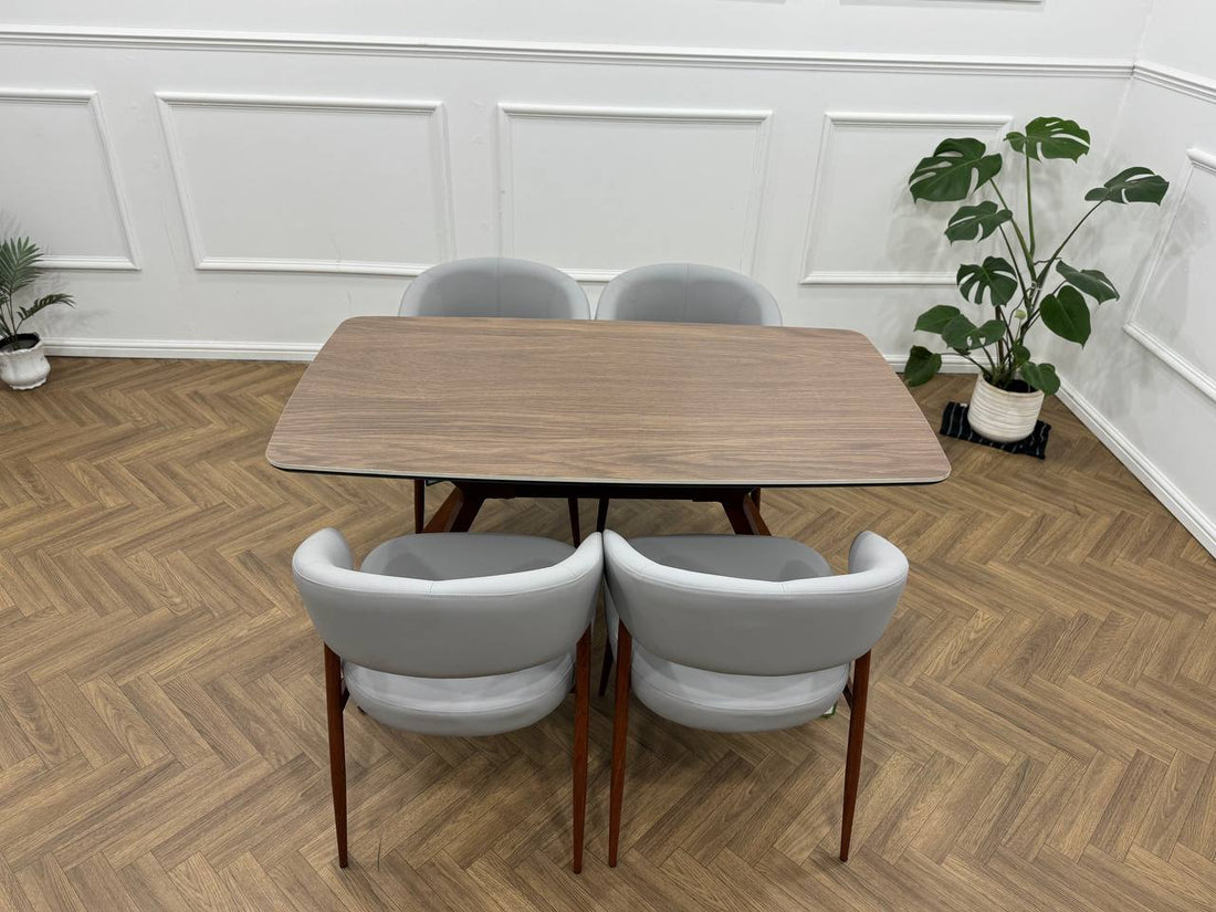 Zeno Dining Set-Light Grey