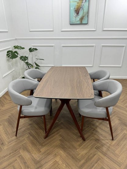 Zeno Dining Set-Light Grey