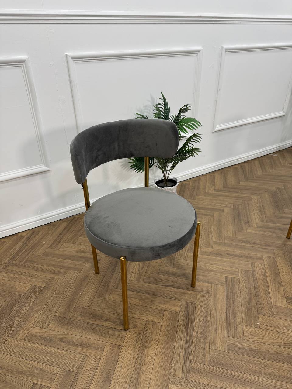 LUXE DINING SET-DARK GREY-GOLD