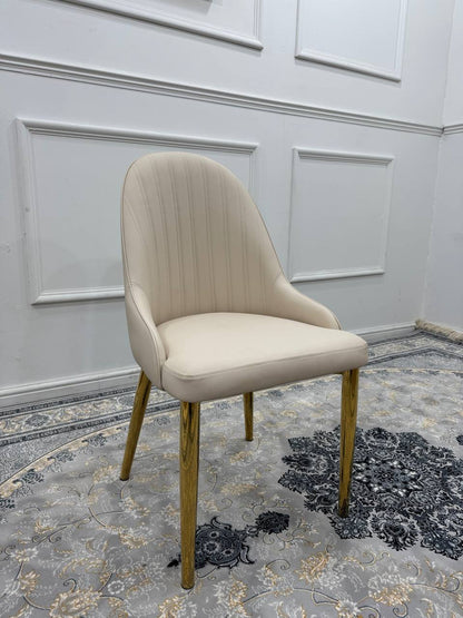 LUXORA Luxury Marble-Effect Dining Table Set  – Gold Legs