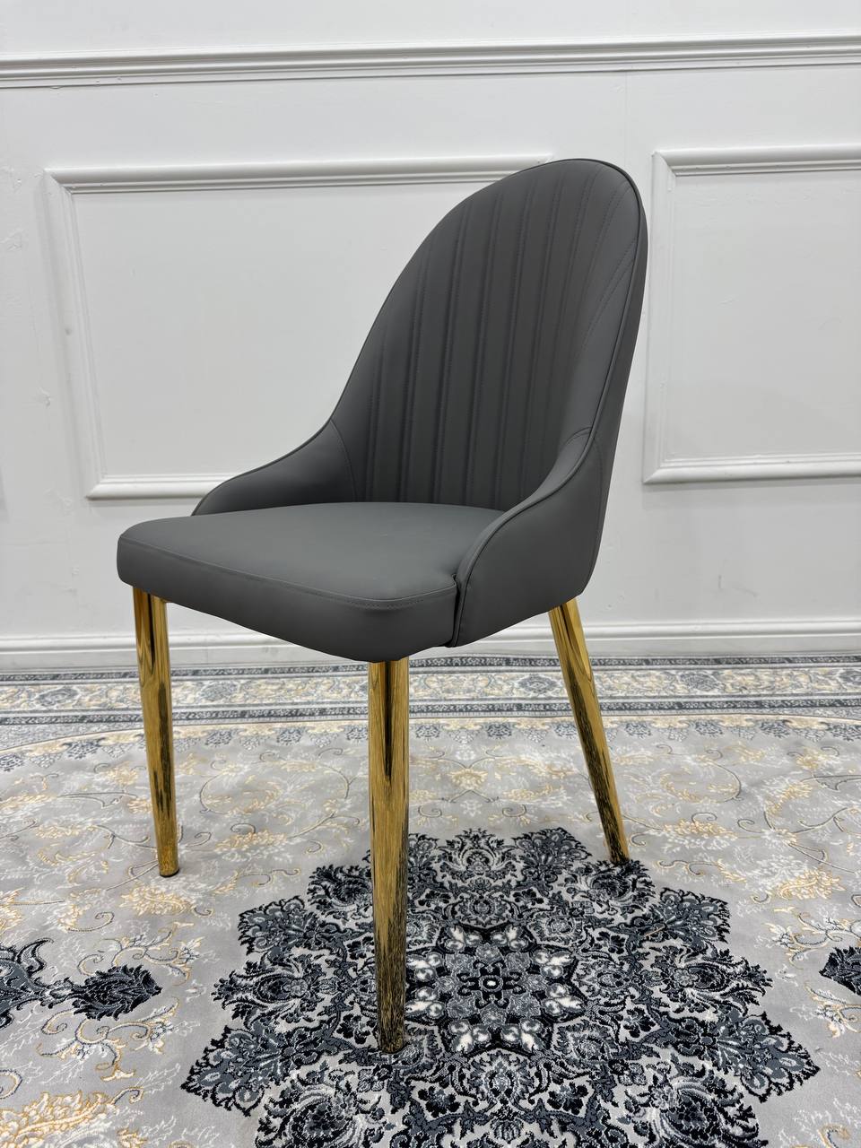 LUXORA Luxury Marble-Effect Dining Table Set  – Gold Legs