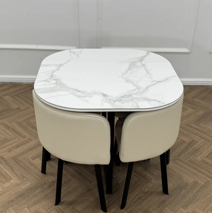 Dark Gray Oliver 90cm Square Nesting Dining Table Set