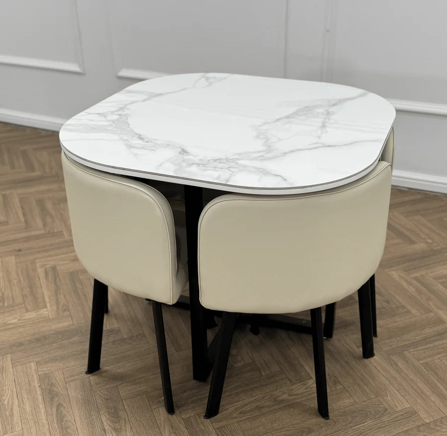 Lavender Oliver 90cm Square Nesting Dining Table Set