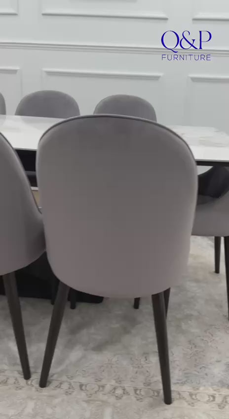 LUMIA EXTEND DINING SET WITH CLARA CHAIRS – BLACK LEGS