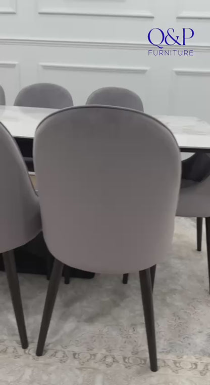 LUMIA EXTEND DINING SET WITH CLARA CHAIRS – BLACK LEGS