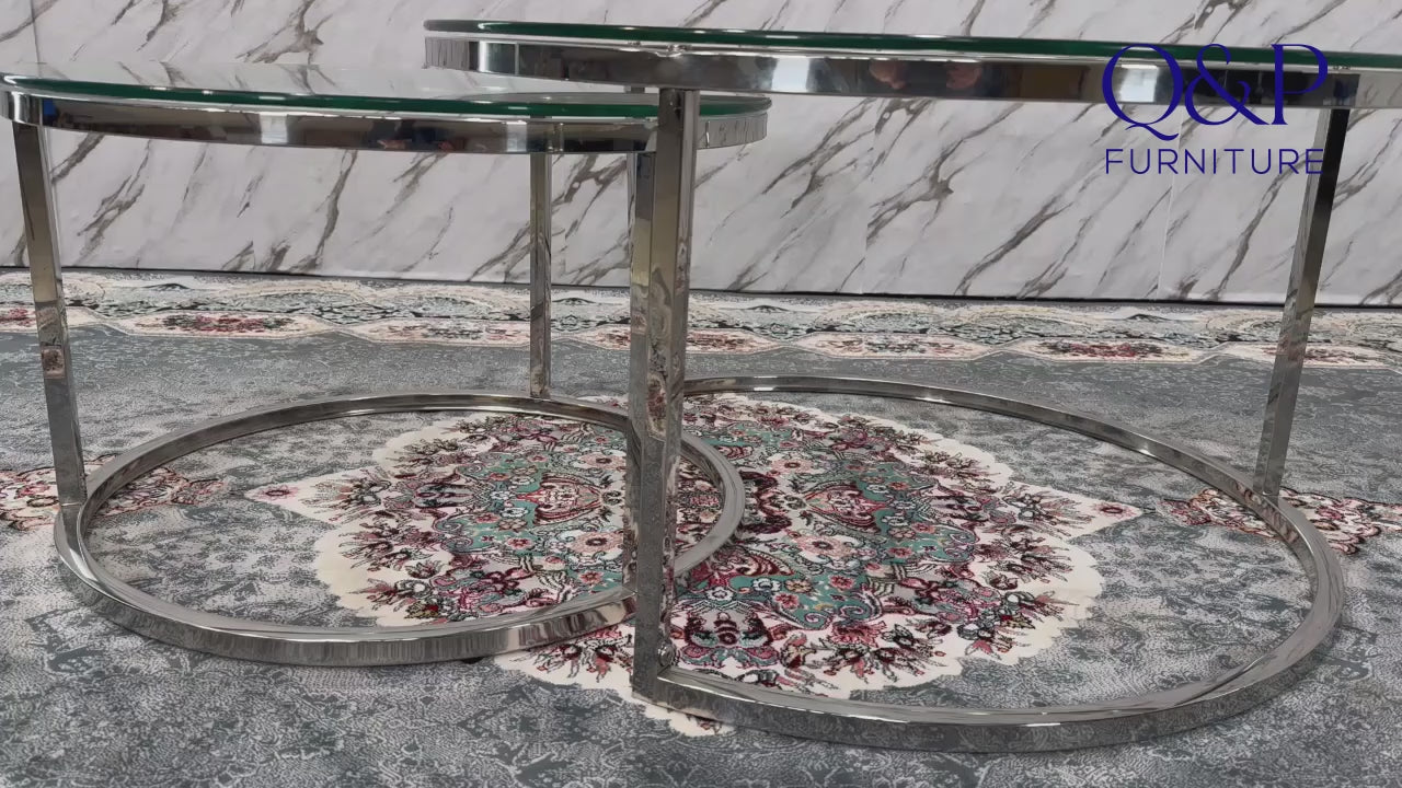 NOVA COFFE TABLE-SILVER GLASS