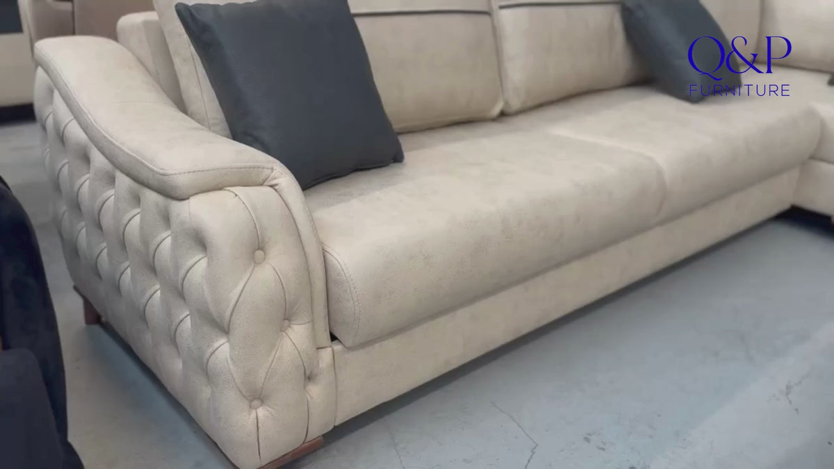 Victoria Corner Sofa Bed with Storage - Velvet
