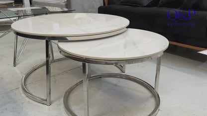 NOVA COFFEE TABLE-SILVER CERMIC