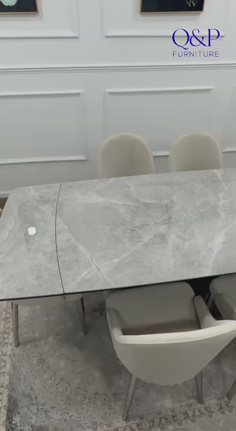 CLARA DINING TABLE SET -SILVER