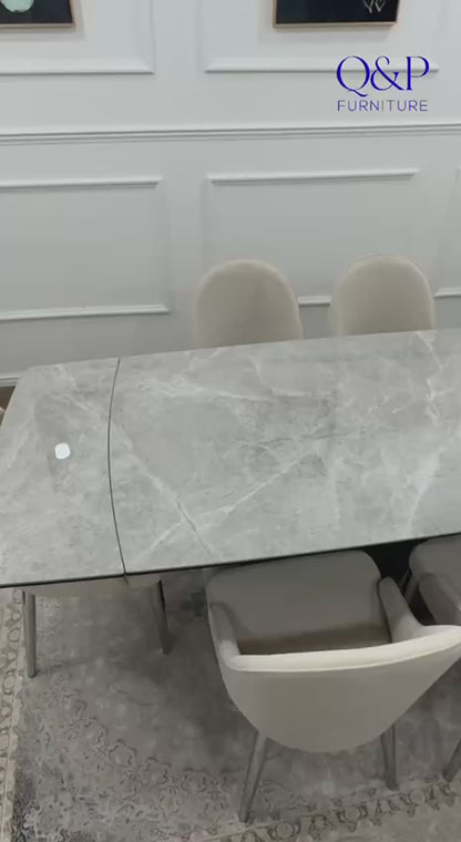 CLARA DINING TABLE SET -SILVER