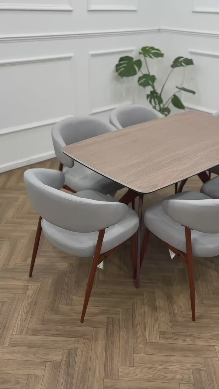 Zeno Dining Set-Light Grey