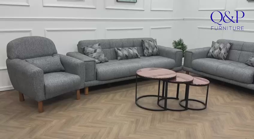 FLORA SOFA SET-VELVET/COTTON