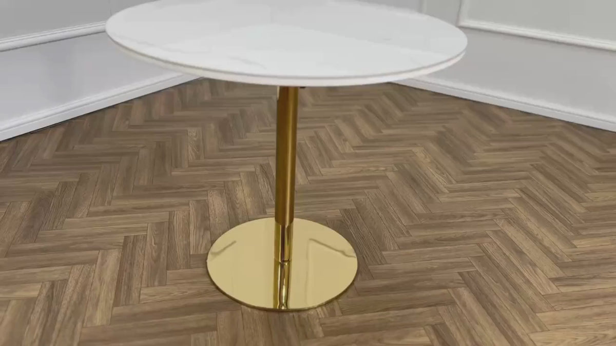 Luxe Folding Round Dining Table – Silver Chrome, Gold Chrome &amp; Matt Black