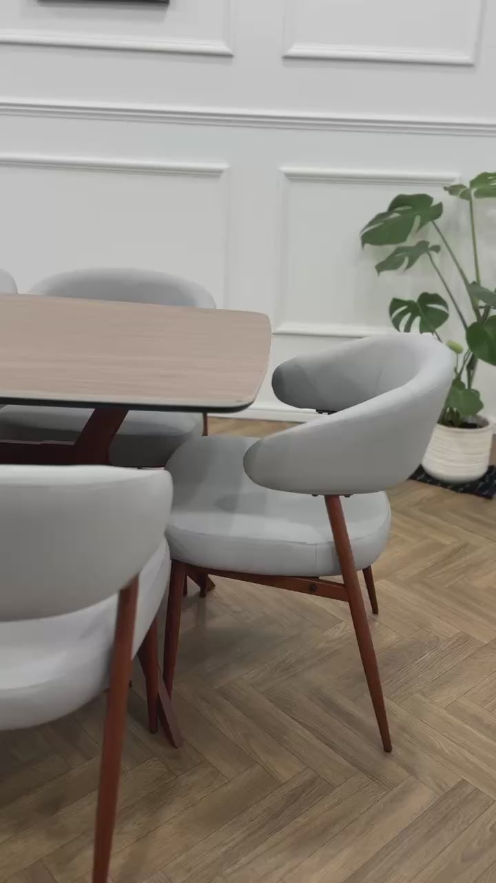 Zeno Dining Set-Light Grey