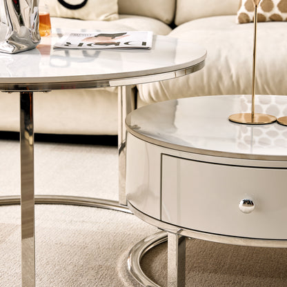 Opal Nesting Coffee Table-Silver