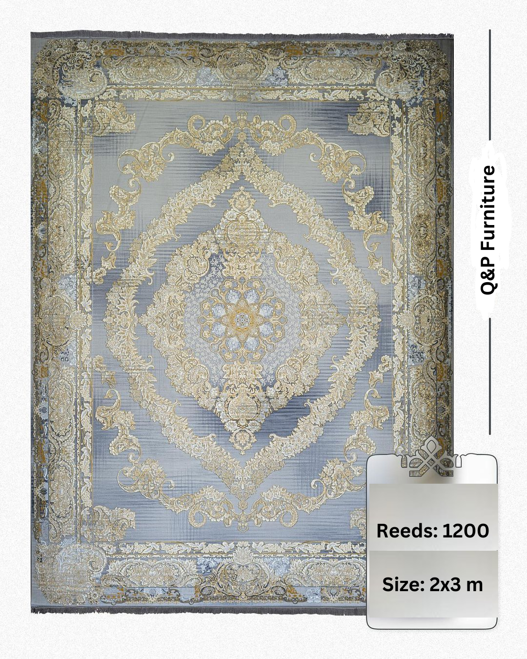 Parvaz Persian Rug – Luxury Traditional Medallion Design | QPF 113